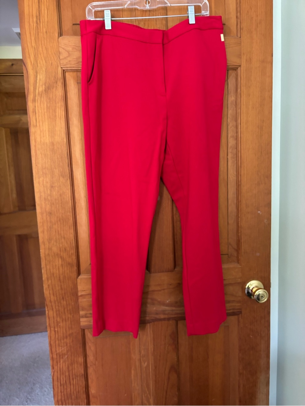 Tommy Hilfiger Red Straight-Leg Dress Pants